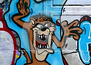 Taz from Looney Tunes Tasmanische Teufel graffiti Lisbon