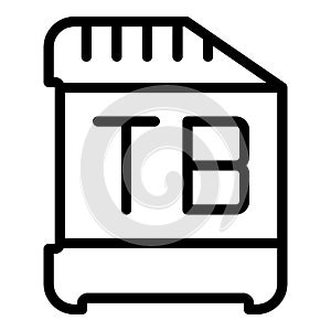 Tb sd card icon outline vector. Data memory
