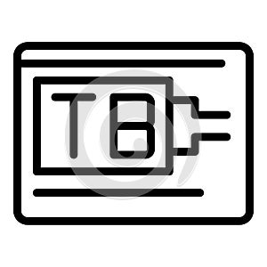 Tb ssd icon outline vector. Data memory