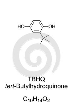 TBHQ, tert-Butylhydroquinone, chemical formula and structure
