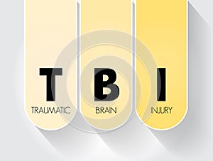 TBI Traumatic Brain Injury - intracranial injury to the brain caused by an external force, acronym text concept for presentations