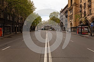 TBILISI, GEORGIA - Apr 05, 2020: Tbilisi on Lockdown from a pandemic in May 2020