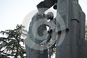 TBILISI, GEORGIA - APRIL 18, 2024: Deda Ena Park. Mother Tongue Statue