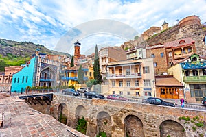 13.04.2018 Tbilisi, Georgia - Architecture of the Old Town of Tb