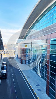 TBILISI, GEORGIA - FEBRUARY 5, 2020: Shota Rustaveli Tbilisi international airport - departure terminal architecture.