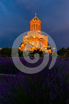 TBILISI, GEORGIA: The Holy Trinity Cathedral of Tbilisi commonly known as Sameba