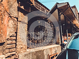 TBILISI, GEORGIA - July 10, 2018: Houses and narrow streets of the old city of Tbilisi, Georgia