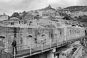 Tbilisi, Georgia - MAY 20, 2023 : Abanotubani is the ancient district of Tbilisi, Georgia, known for its sulfuric baths.