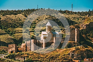 Tbilisi, Georgia. Scenic View Of Impregnable Fortress Narikala F