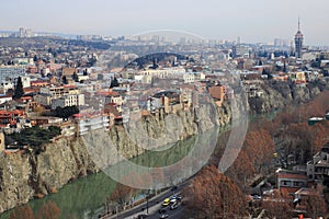 Tbilisi and Kura River