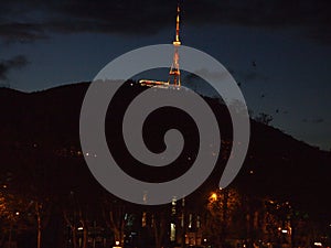 Tbilisi TV Broadcasting Tower in the dusk hour (Georgia)
