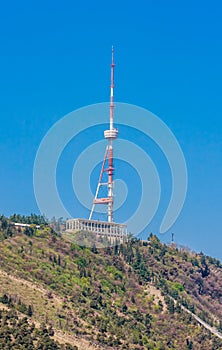 Tbilisi TV Broadcasting Tower  from Sololaki Hill,   Georgia photo