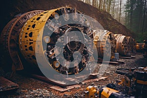 tbm parts and equipment on the ground