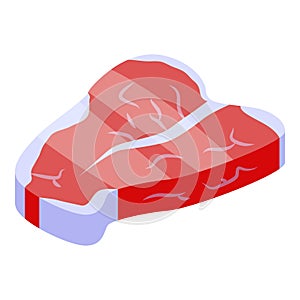 Tbone meat icon, isometric style photo