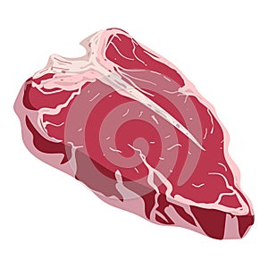 Tbone steak icon, cartoon style