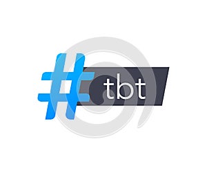 Tbt hashtag thursdat throwback symbol. Vector stock illustration photo