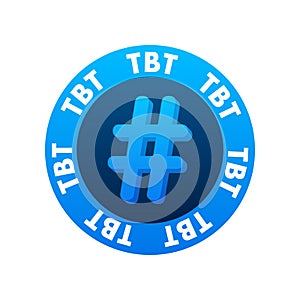 Tbt hashtag thursdat throwback symbol. Vector stock illustration.