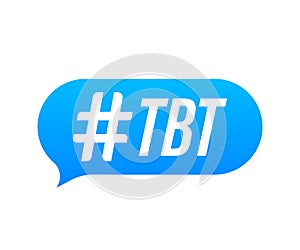 Tbt hashtag thursday throwback symbol. Vector stock illustration photo