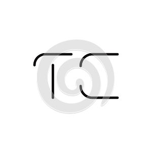 tc initial letter vector logo icon