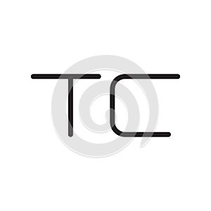 tc initial letter vector logo icon