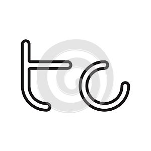 tc initial letter vector logo icon