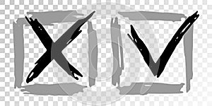 Tick cross vector check marks icons.
