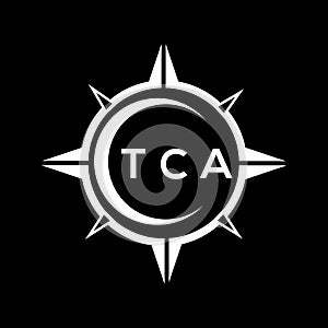 TCA abstract technology logo design on Black background. TCA creative initials letter logo concept