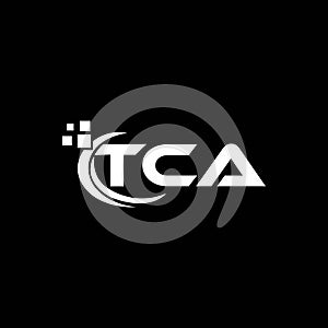 TCA letter logo design on black background. TCA creative initials letter logo concept. TCA letter design