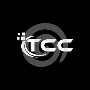 TCC letter logo design on black background. TCC creative initials letter logo concept. TCC letter design