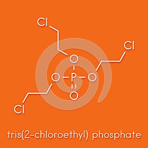 TCEP [tris2-chloroethyl phosphate] molecule. Used as flame retardant and plasticizer in production of polymers. Suspected to.