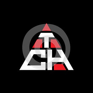 TCH triangle letter logo design with triangle shape. TCH triangle logo design monogram. TCH triangle vector logo template with red
