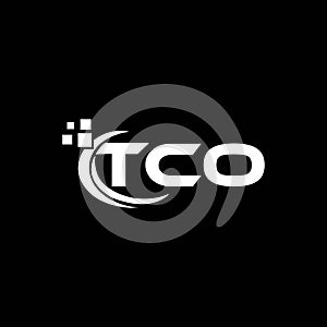 TCO letter logo design on black background. TCO creative initials letter logo concept. TCO letter design photo
