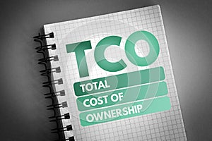 TCO - Total Cost of Ownership acronym photo