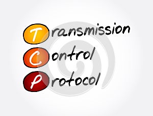 TCP - Transmission Control Protocol acronym, technology concept background