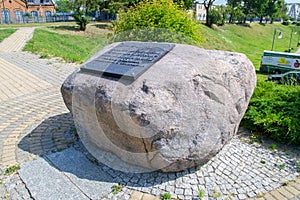 Tczew, Poland - June 18, 2017: Memorial for memorize Soldiers defending the bridge during the Second World War.