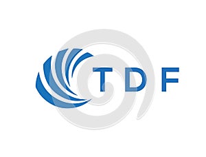 TDF letter logo design on white background. TDF creative circle letter logo
