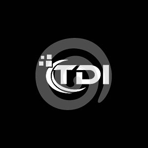 TDI letter logo design on black background. TDI creative initials letter logo concept. TDI letter design