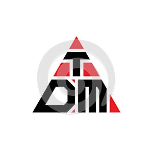 TDM triangle letter logo design with triangle shape. TDM triangle logo design monogram. TDM triangle vector logo template with red