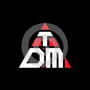 TDM triangle letter logo design with triangle shape. TDM triangle logo design monogram. TDM triangle vector logo template with red
