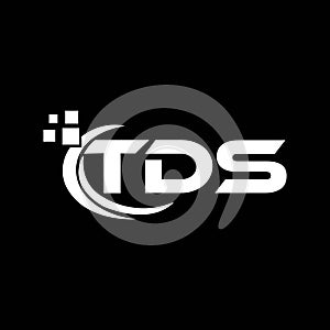 TDS letter logo design on black background. TDS creative initials letter logo concept. TDS letter design