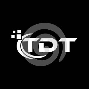 TDT letter logo design on black background. TDT creative initials letter logo concept. TDT letter design