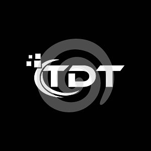 TDT letter logo design on black background. TDT creative initials letter logo concept. TDT letter design