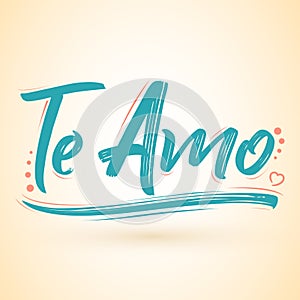 Te Amo, I Love You spanish text, Vector Lettering design photo