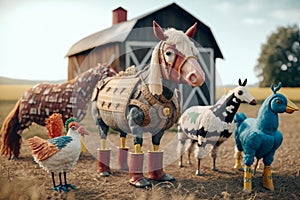 te animal attire, creative farm photoshoots