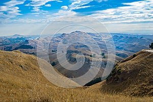 Te Mata Peak landscape view across surrounding hills and  Heretaunga Plains