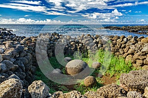 Te Pito O Te Henua rounded rock, The Navel of the Earth, Easter Island