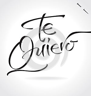 TE QUIERO hand lettering (vector) photo