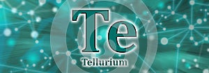 Te symbol. Tellurium chemical element