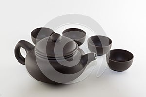 tea accessories isolated on white background