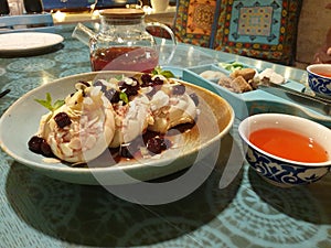 tea accessories in the Uzbek national teahouse